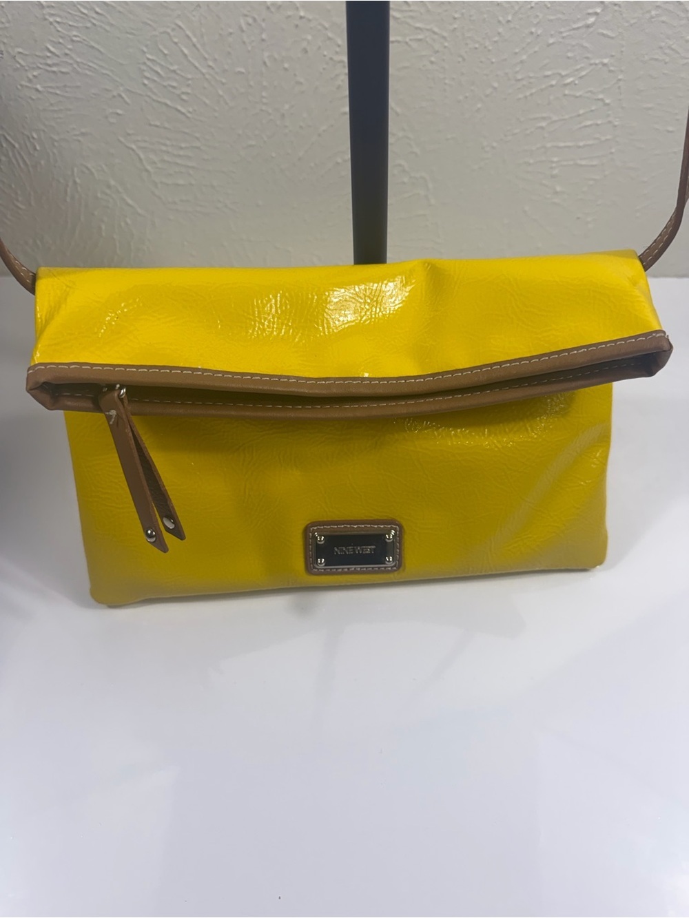 Nine West Yellow Foldover Crossbody Bag NWT - Picture 5 of 9